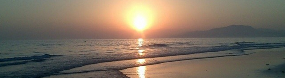 Puesta de sol en la Playa de Los Lances en Tarifa